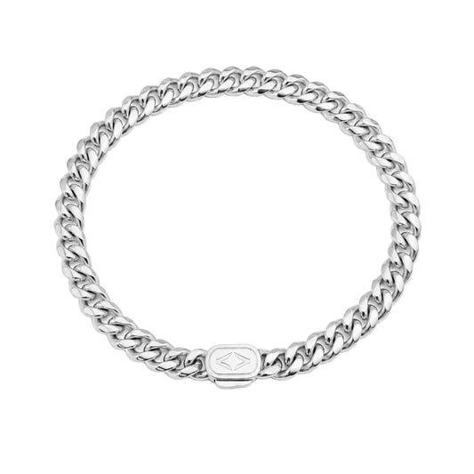 RHODIUM SILVER 6MM CUBAN BRACELET