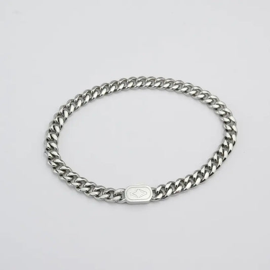 RHODIUM SILVER 6MM CUBAN BRACELET