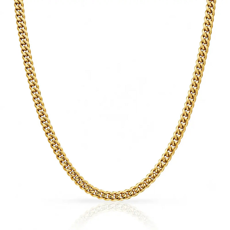 18K GOLD 6MM CUBAN CHAIN