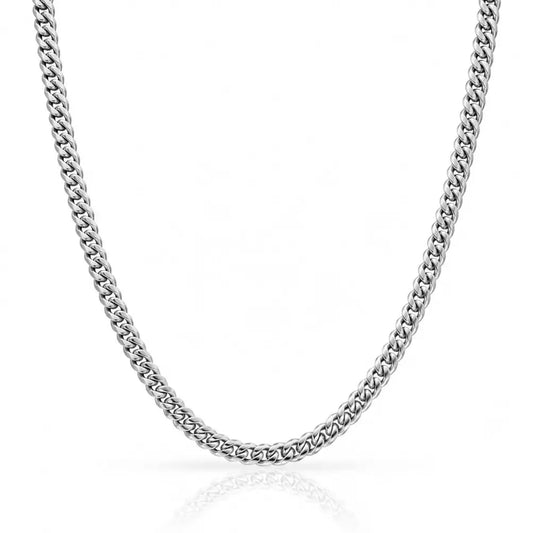 RHODIUM SILVER 6MM CUBAN CHAIN