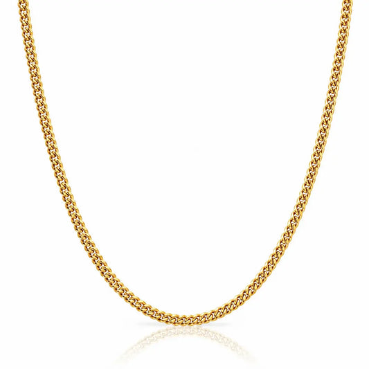 18K GOLD 4MM CUBAN CHAIN