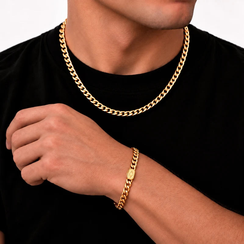 18K GOLD 6MM CUBAN CHAIN